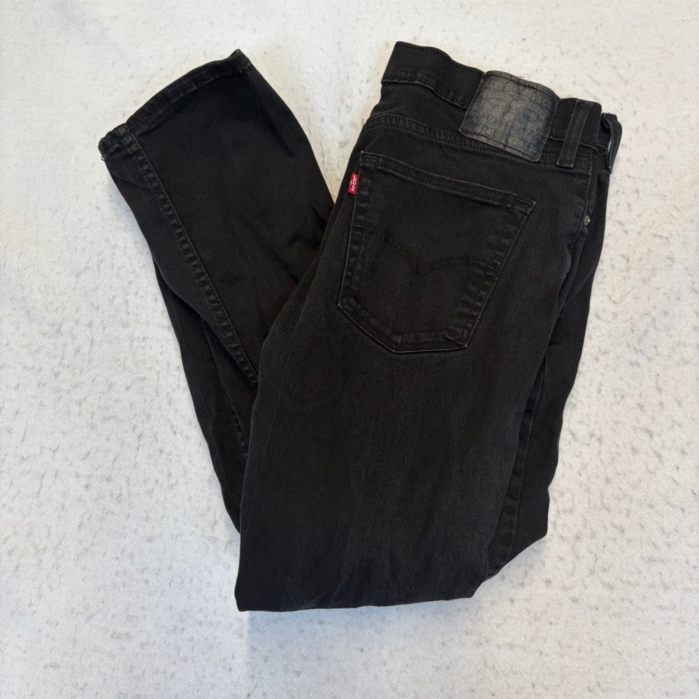 Levi's 514 Straight Leg Jeans Mens 34x30 Black Denim Stretch